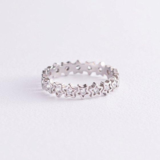 Серебряное кольцо "Звездочки" с фианитами 3896 №5