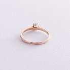 Золотое помолвочное кольцо с фианитом к04906 от ювелирного магазина Оникс - 2
