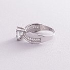 Золотое помолвочное кольцо с фианитами к04720 от ювелирного магазина Оникс - 2