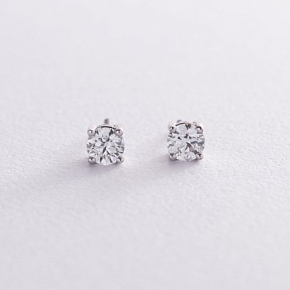 Золотые серьги - пусеты с бриллиантами 331431121 №3