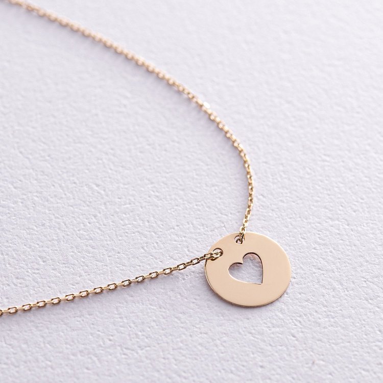 Кольє "Сердечко" у жовтому золоті кол01700с від ювелірного магазину Онікс - 3