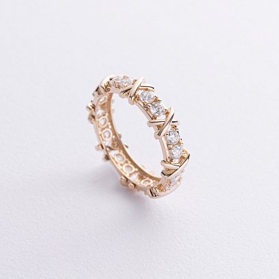 Каблучка "Rosie" з фіанітами (жовте золото)  к05890