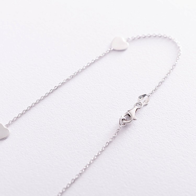 Срібне кольє "Сердечка" 181080 від ювелірного магазину Онікс - 3