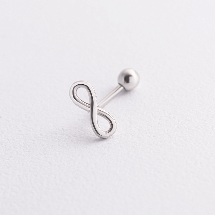Серебряный пирсинг в пупок "Бесконечность" 26016 от ювелирного магазина Оникс