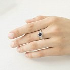 Золотое кольцо с синим сапфиром и бриллиантами C01299R от ювелирного магазина Оникс - 1
