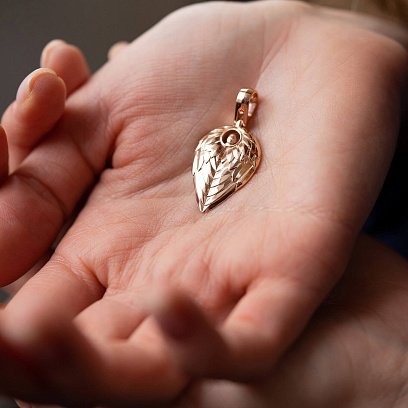 Кулон "Ангел Хранитель" в красном золоте 132702400 №3