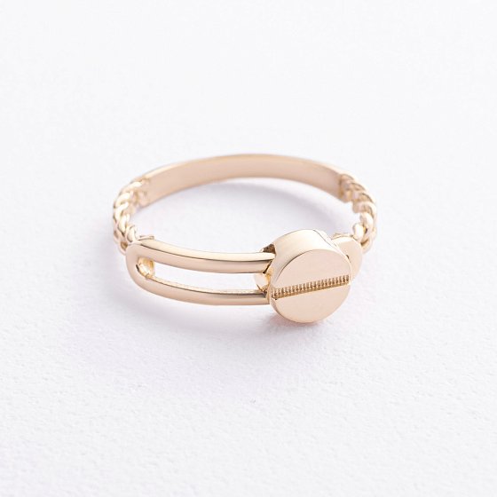 Кольцо "Love" в желтом золоте к08506 №3