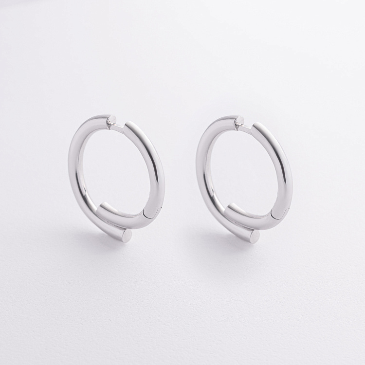 Серьги - кольца "Wendy" в серебре 7335 от ювелирного магазина Оникс - 1