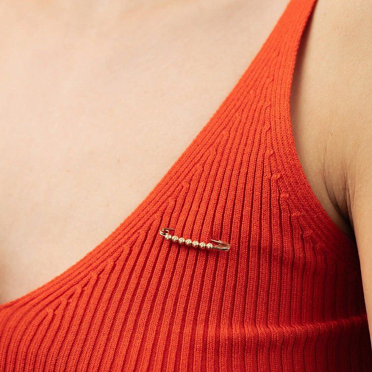 Золотая булавка "Шарики"  3.0 см зак00290 от ювелирного магазина Оникс - 3