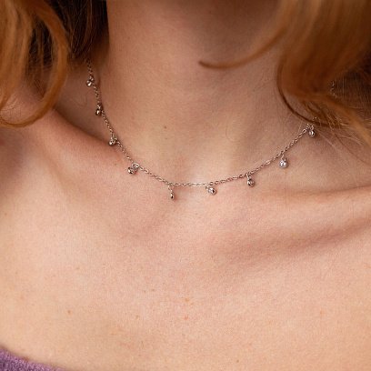 Серебряное колье с фианитами 18809 №2