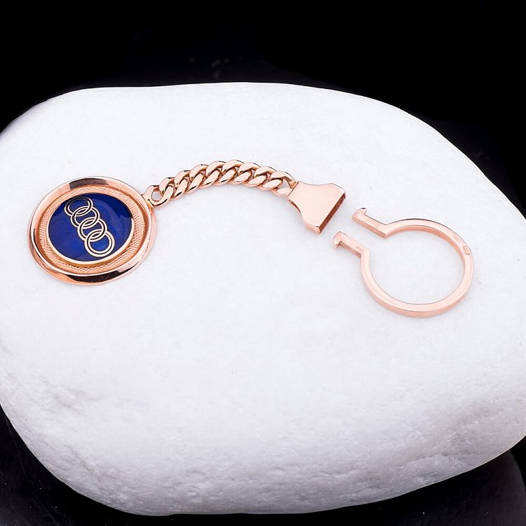 Золотой брелок "Audi-Ауди" (эмаль) бр00001а от ювелирного магазина Оникс - 3