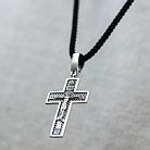 Серебряный крест "Распятие. Спаси и Сохрани" (на укр. языке) кду-16 от ювелирного магазина Оникс - 3