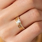 Помолвочное кольцо "Я люблю тебя" в желтом золоте (фианиты) к07115 от ювелирного магазина Оникс - 1