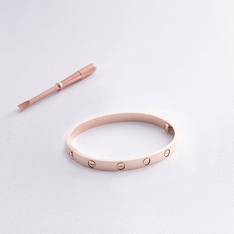 Жорсткий браслет "Love" у червоному золоті б05460 від ювелірного магазину Онікс - 11