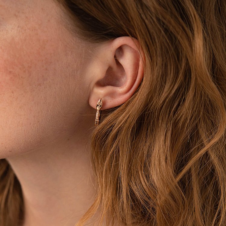 Сережки "Змії" у червоному золоті с07916 від ювелірного магазину Онікс - 4