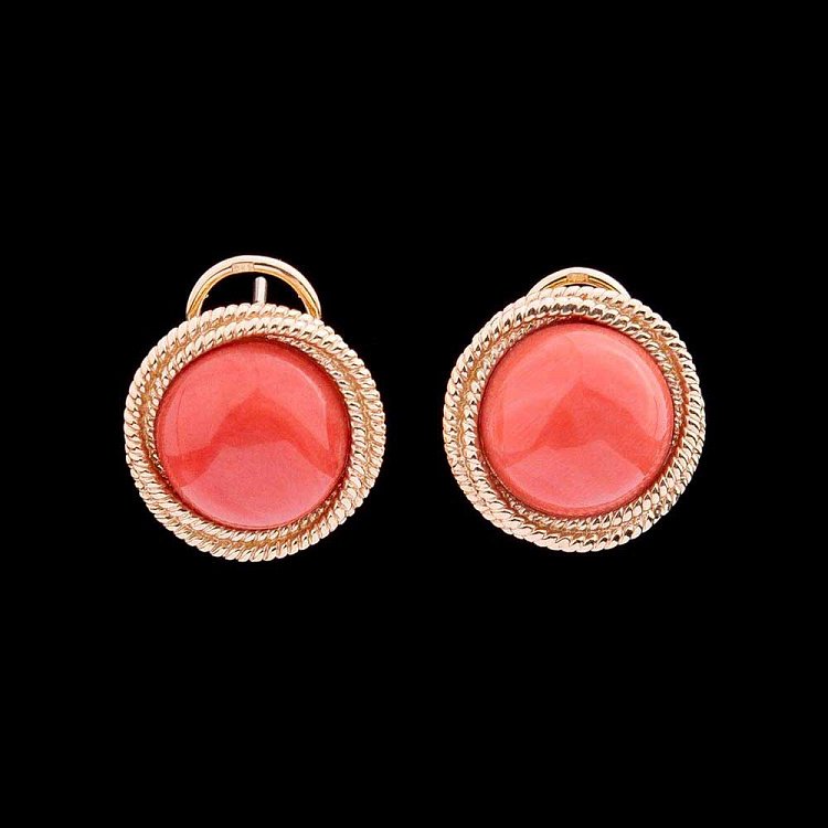 Золотые серьги с кораллами c1880178 от ювелирного магазина Оникс