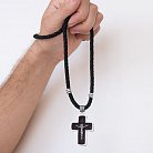 Чоловічий православний хрест з ебенового дерева і срібла (на шнурі) эбен2 от ювелирного магазина Оникс - 3