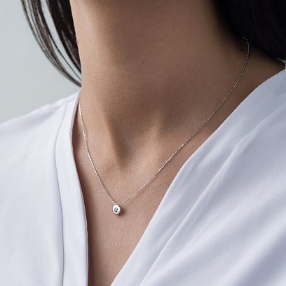 Золотое колье с фианитом кол01226 №2