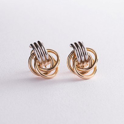 Золотые серьги с итальянской застежкой с01290