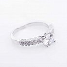 Серебряное помолвочное кольцо с фианитами 111836 от ювелирного магазина Оникс - 1