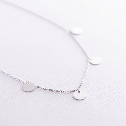 Колье "Монетки" в белом золоте (5 шт) кол01433 №3