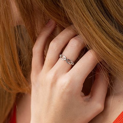 Каблучка "Ланцюжок" у сріблі 7091 №2