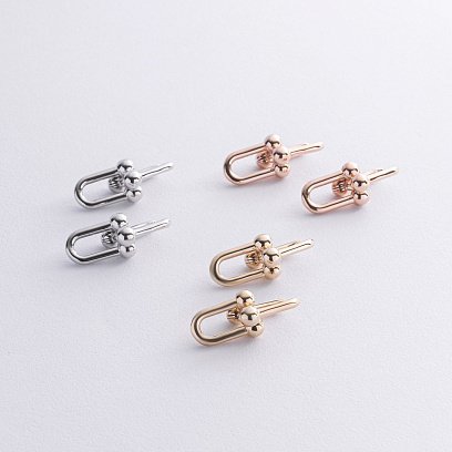 Серьги "Фантазия" в красное золоте с08792 №6