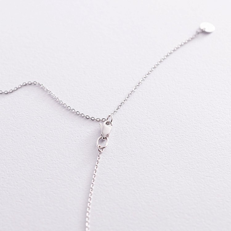 Кольє з хрестиком в білому золоті 860251В від ювелірного магазину Онікс - 4