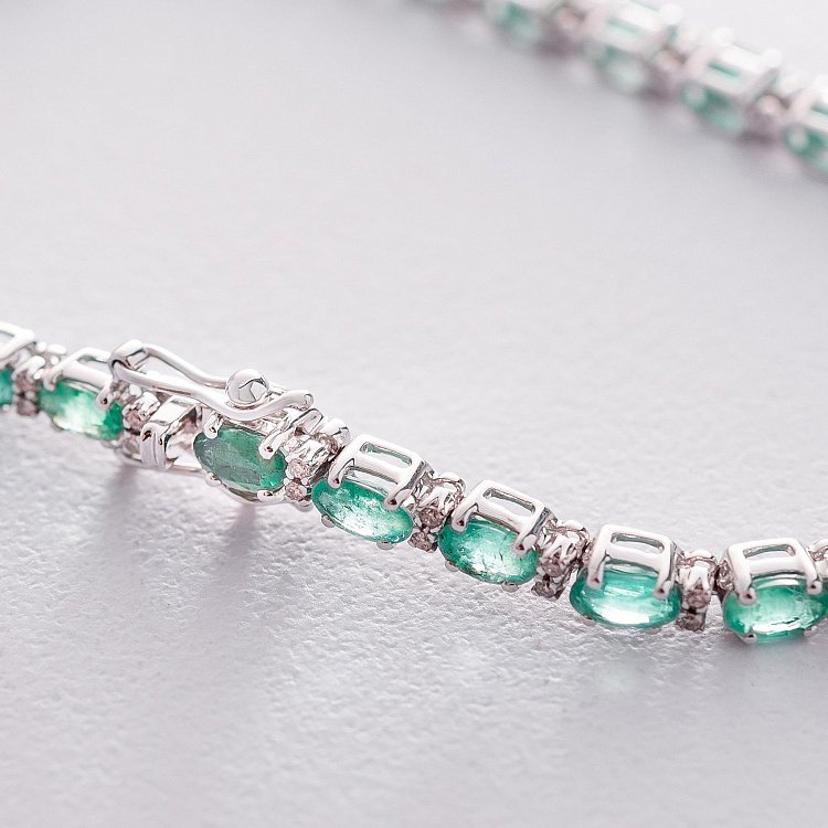 Золотий браслет (смарагд, діамант) бб0009gl від ювелірного магазину Онікс - 3