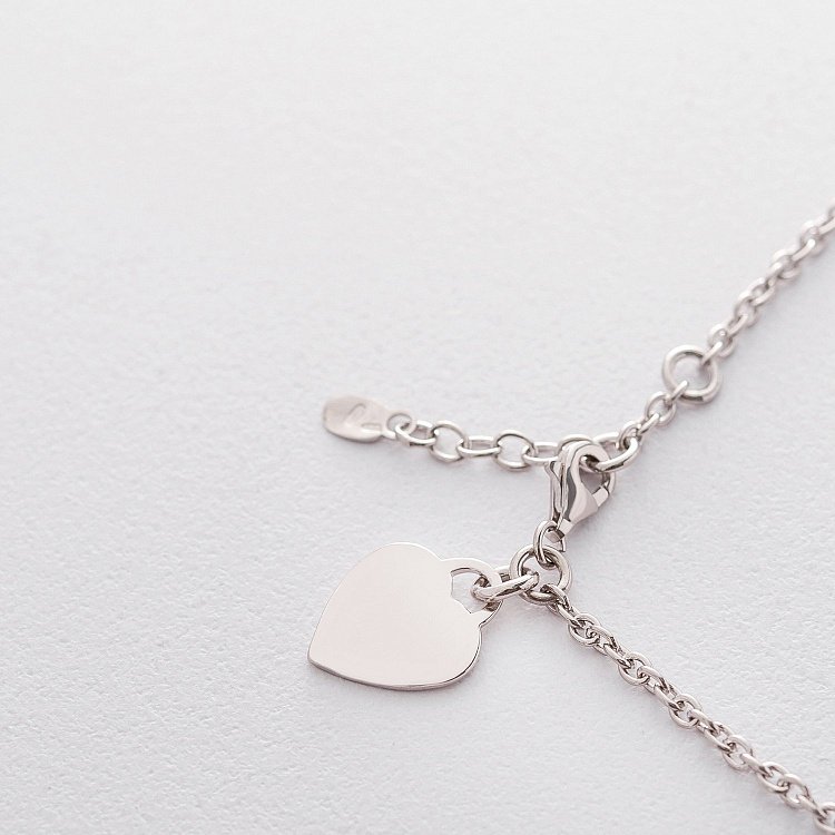 Срібний браслет "Сердечко" (для гравіювання) 141354 від ювелірного магазину Онікс - 1