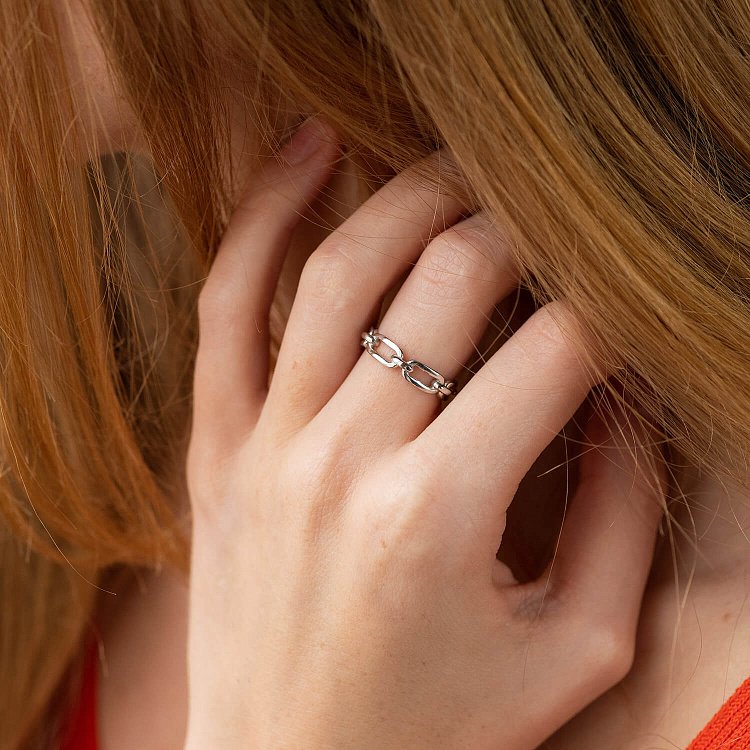 Каблучка "Ланцюжок" у сріблі 7091 від ювелірного магазину Онікс - 1