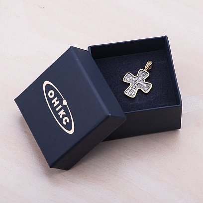 Срібний хрест з позолотою 132289 №4