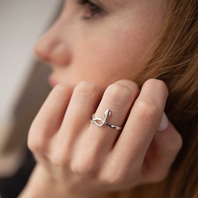 Каблучка "Змія" у білому золоті к07427 №3