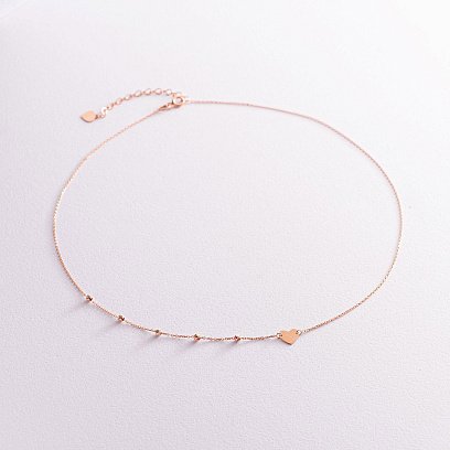 Колье "Сердечко" в красном золоте кол02089