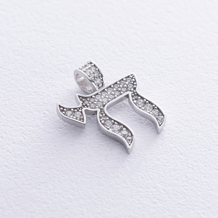 Срібна підвіска "Хай" з фіанітами 1192 від ювелірного магазину Онікс