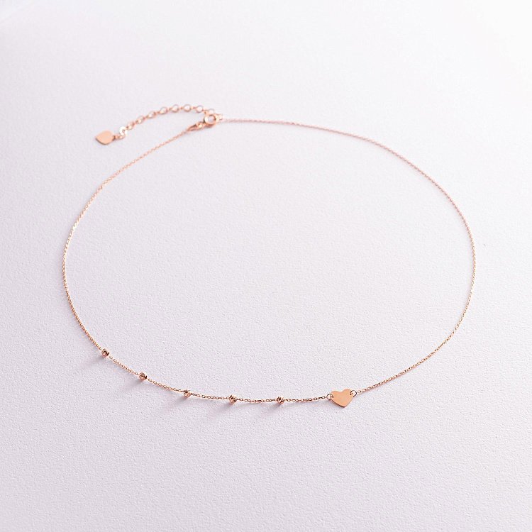 Колье "Сердечко" в красном золоте кол02089 от ювелирного магазина Оникс