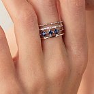 Золотое кольцо с бриллиантами и сапфирами кб0430nl от ювелирного магазина Оникс - 1