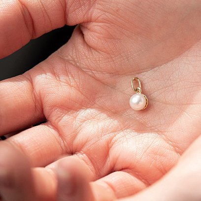 Кулон с жемчужиной в желтом золоте п03778 №4