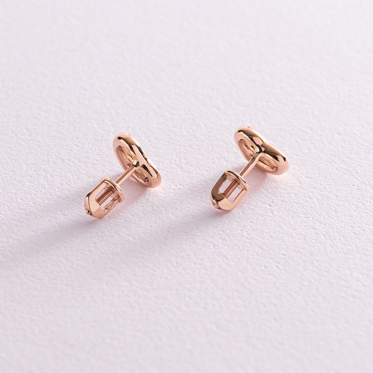 Золотые серьги - пусеты "Сердечки" с07542 от ювелирного магазина Оникс - 4