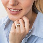 Золотое кольцо "Кубики" к07003 от ювелирного магазина Оникс - 3