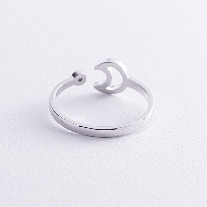 Золота каблучка "Місяць" з діамантами 27441121 №4