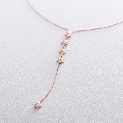 Золоте кольє "Зірочки" з фіанітами кол0149 №3