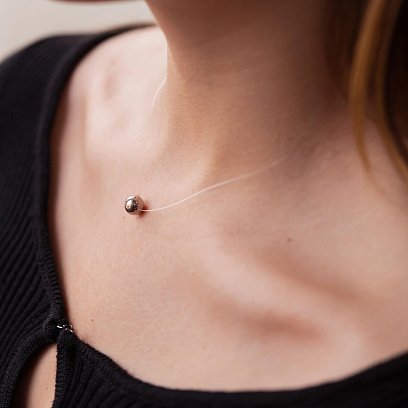 Золоте кольє Кулька на лісці кол01303 №8