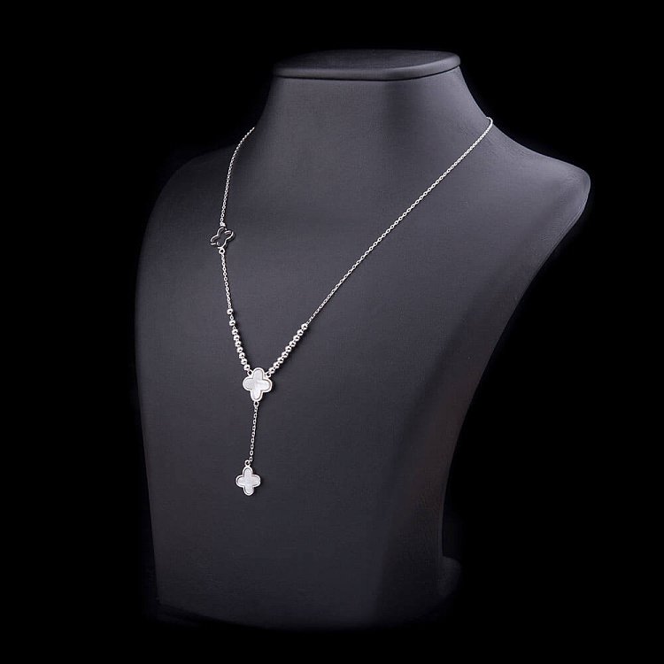 Серебряное колье с перламутром 18229 от ювелирного магазина Оникс - 1