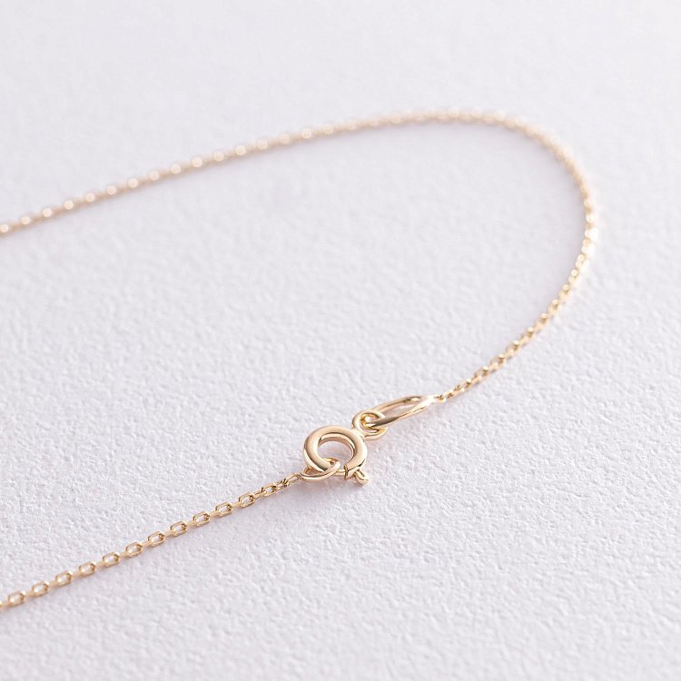 Кольє "Сердечка" в жовтому золоті (фіаніт) кол01821 від ювелірного магазину Онікс - 4