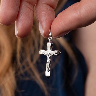 Золотой крестик с распятием п03672 №2