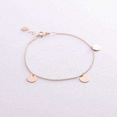 Браслет "Монетки" в красном золоте б05115