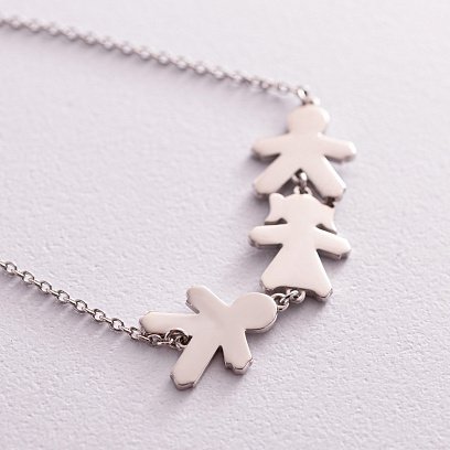 Серебряный браслет "Два мальчика и девочка" (возможна гравировка) 2086 №3