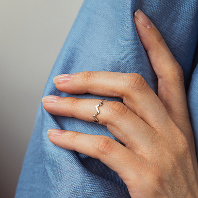 Срібна каблучка "Zigzag" на фалангу 901-00933 №2