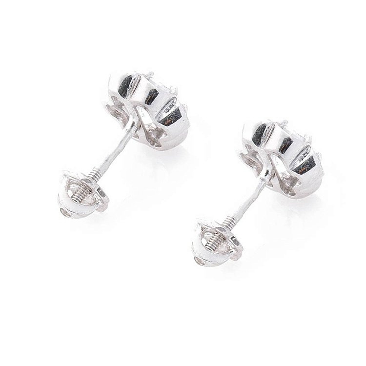 Срібні сережки-пусети "Квітки" з фіанітами 121728 від ювелірного магазину Онікс - 2